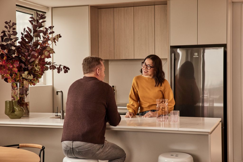 Couple in apartment at Fitzroy & Co